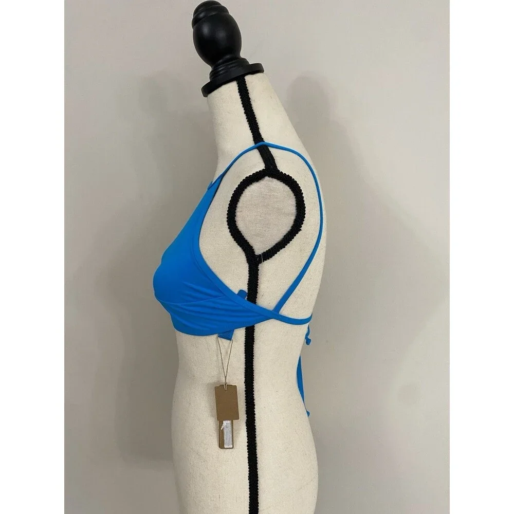 SKIMS Signature Swim High Neck Top Turquoise NWT Size S Small
